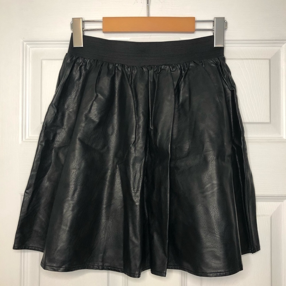 Bik Bok Vegan Leather Black Mini Skirt